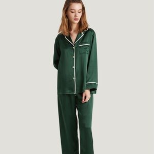 Nap Loungewear Trimmed Silk Pajama Set Medium